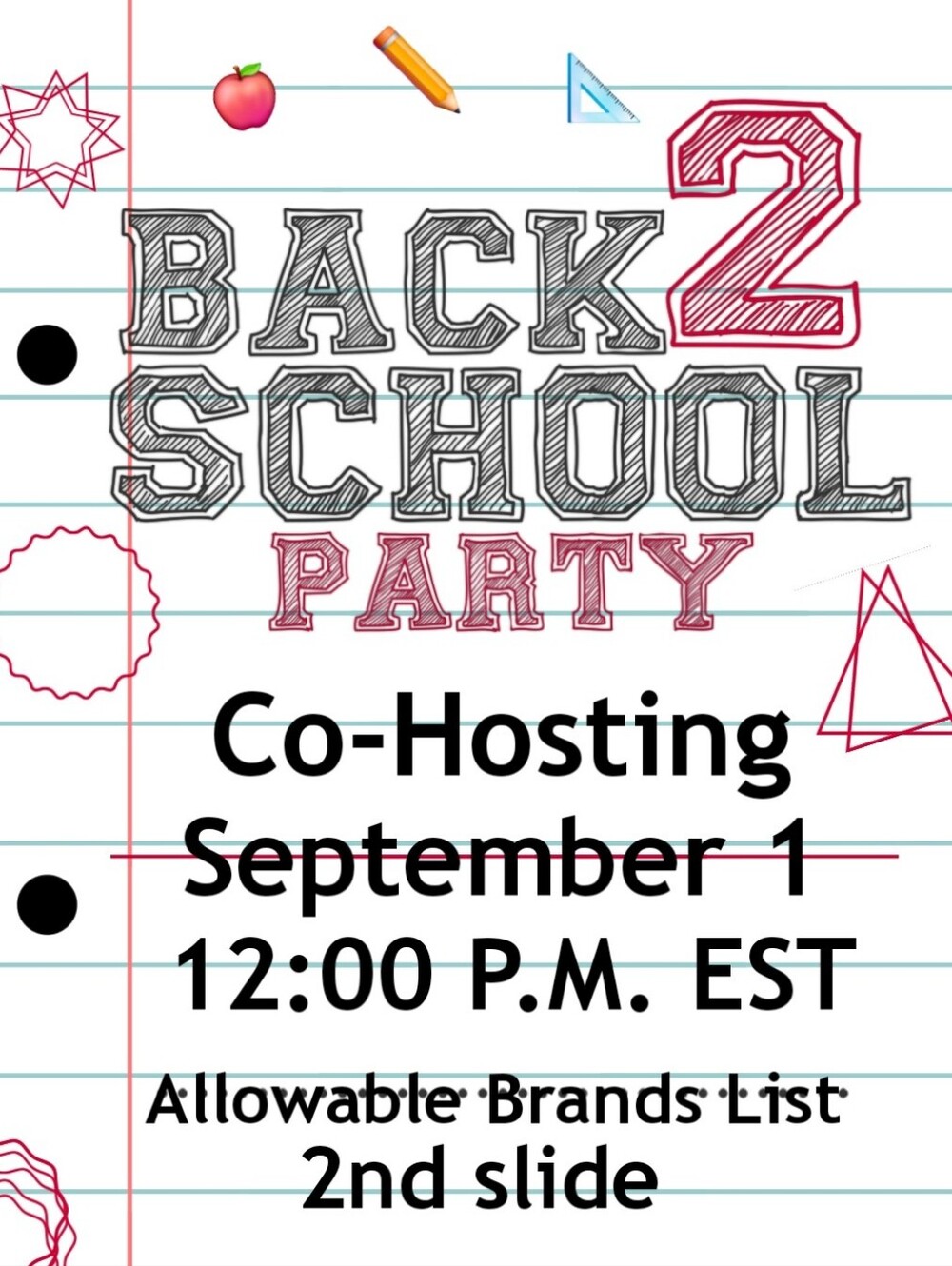 🍎✏️Back 2 School Party📐‼️